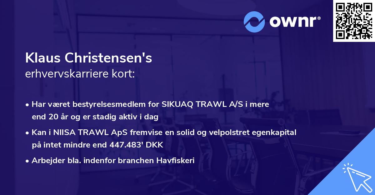 Klaus Christensen's erhvervskarriere kort