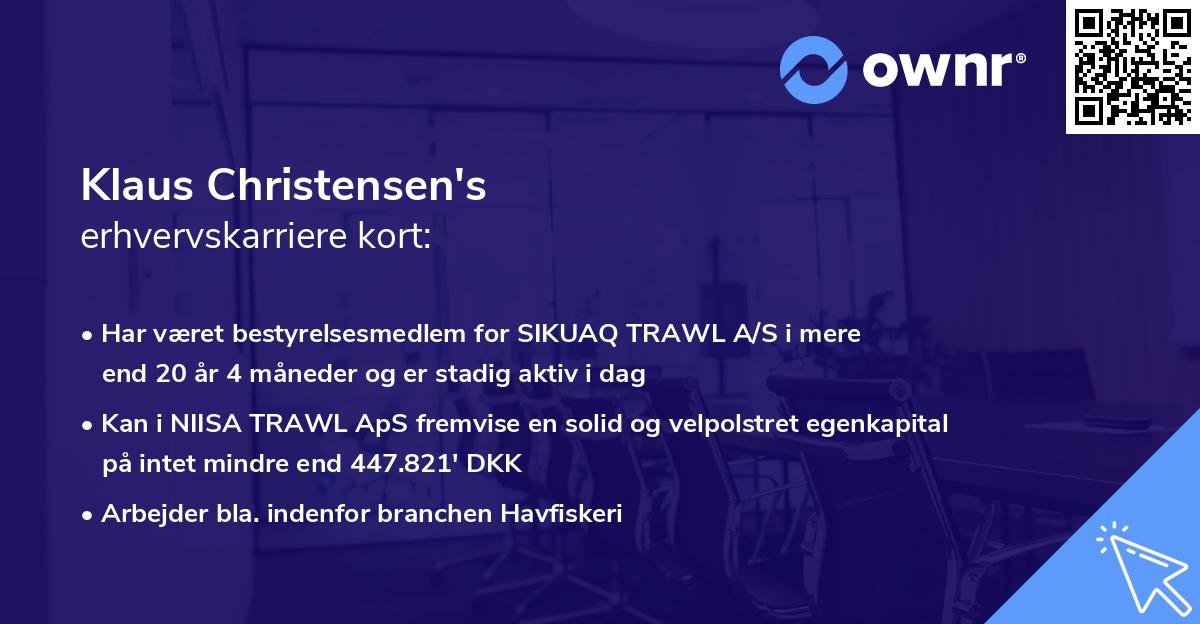 Klaus Christensen's erhvervskarriere kort