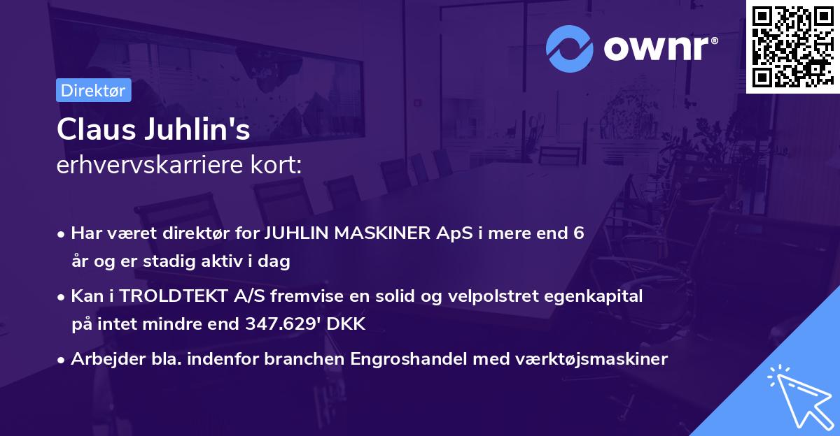 Claus Juhlin's erhvervskarriere kort