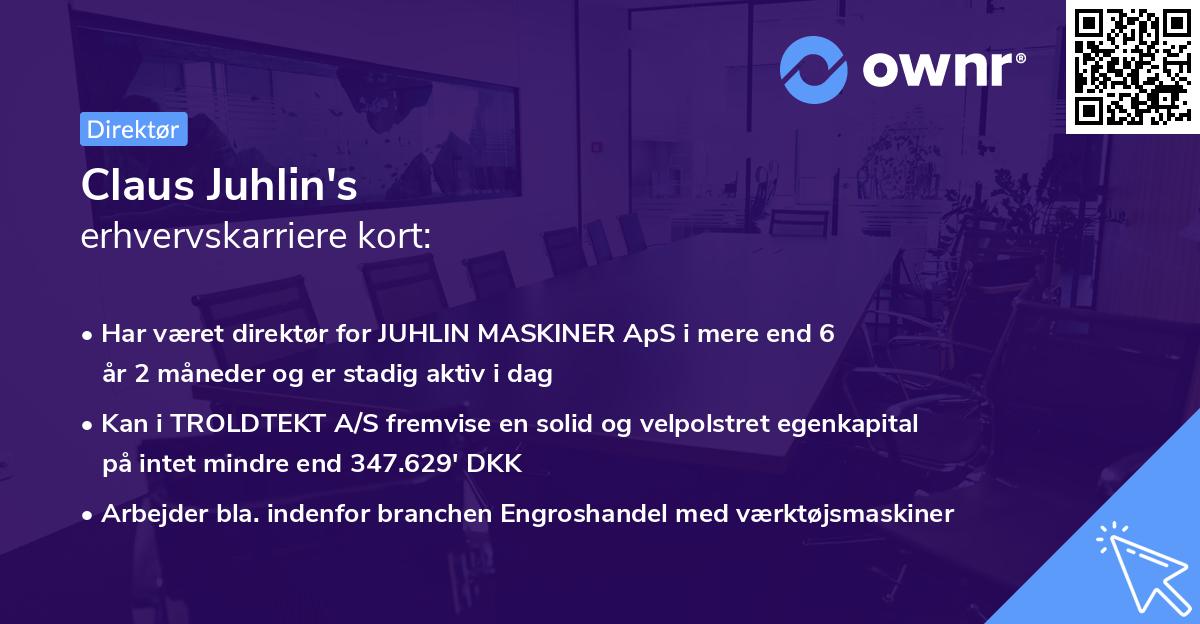 Claus Juhlin's erhvervskarriere kort