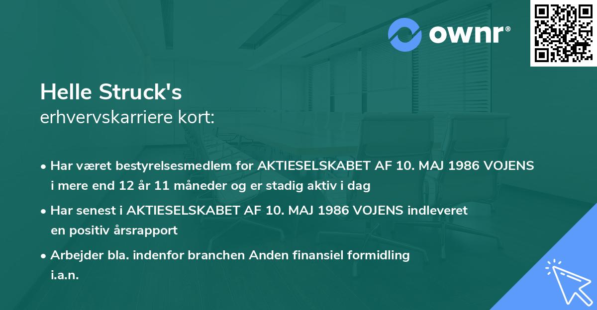 Helle Struck's erhvervskarriere kort