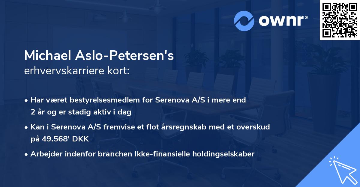 Michael Aslo-Petersen's erhvervskarriere kort