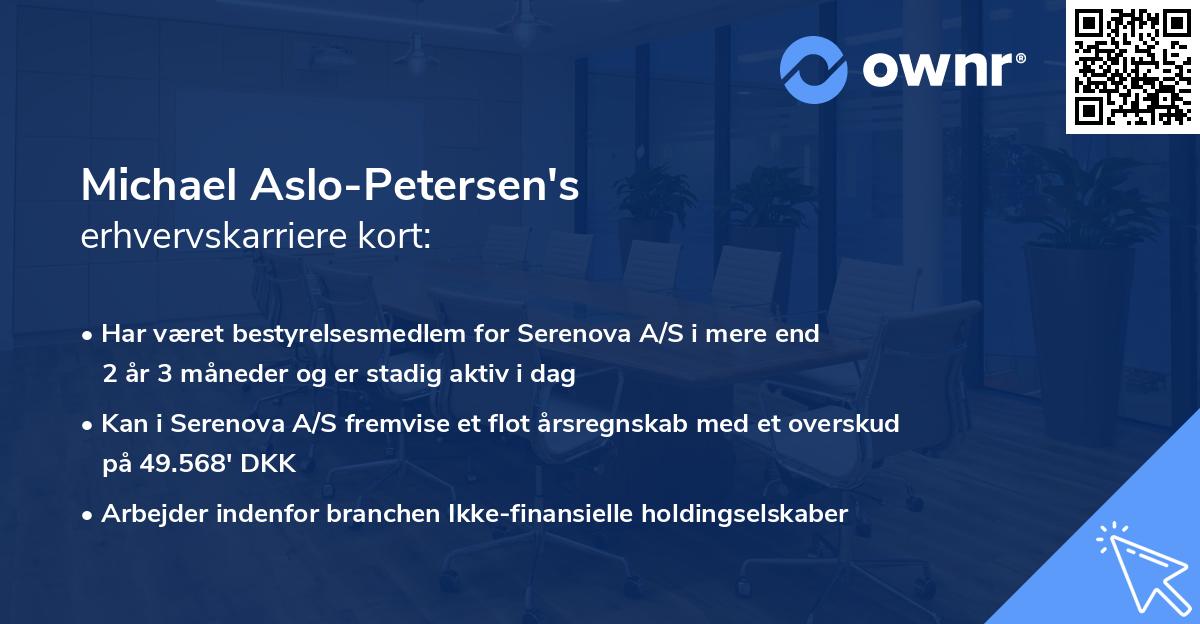 Michael Aslo-Petersen's erhvervskarriere kort