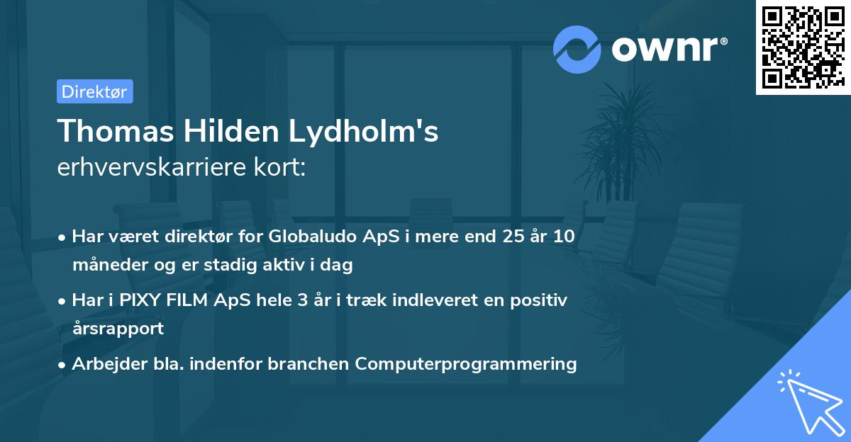 Thomas Hilden Lydholm's erhvervskarriere kort