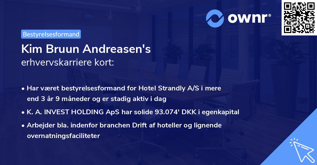 Kim Bruun Andreasen's erhvervskarriere kort