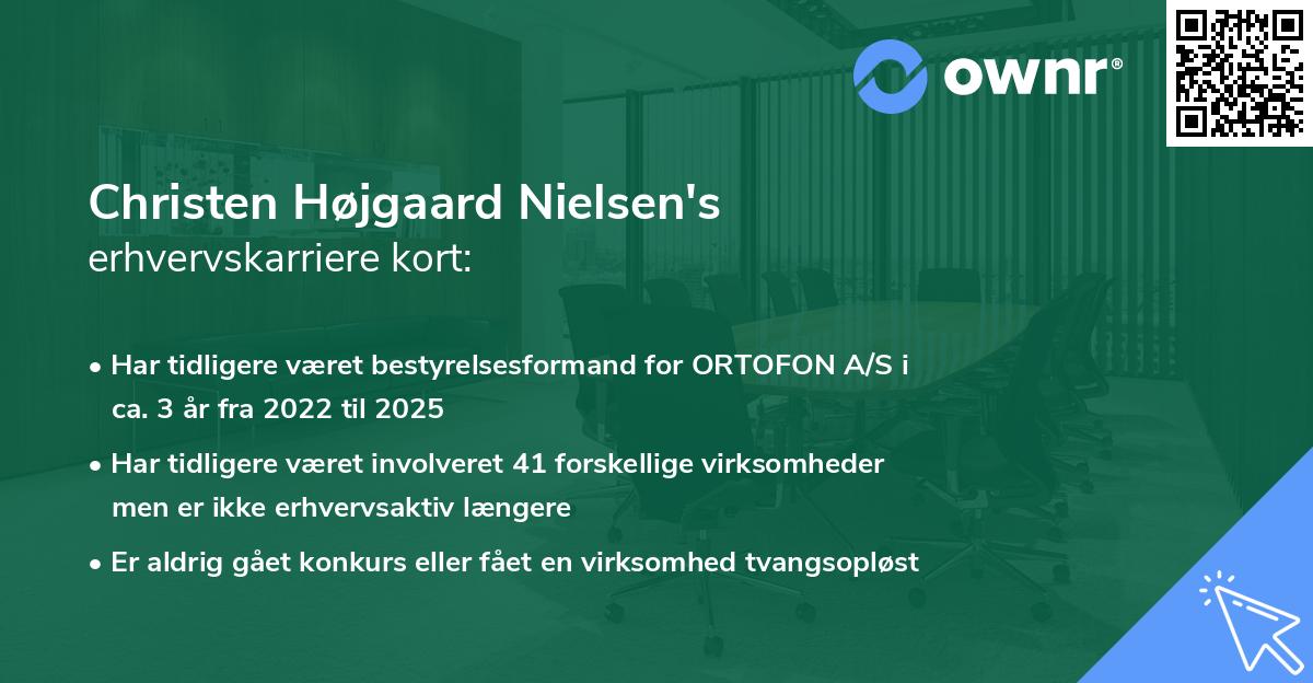Christen Højgaard Nielsen's erhvervskarriere kort