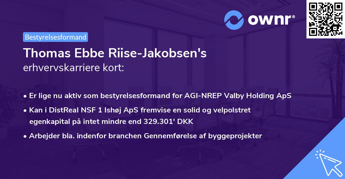 Thomas Ebbe Riise-Jakobsen's erhvervskarriere kort