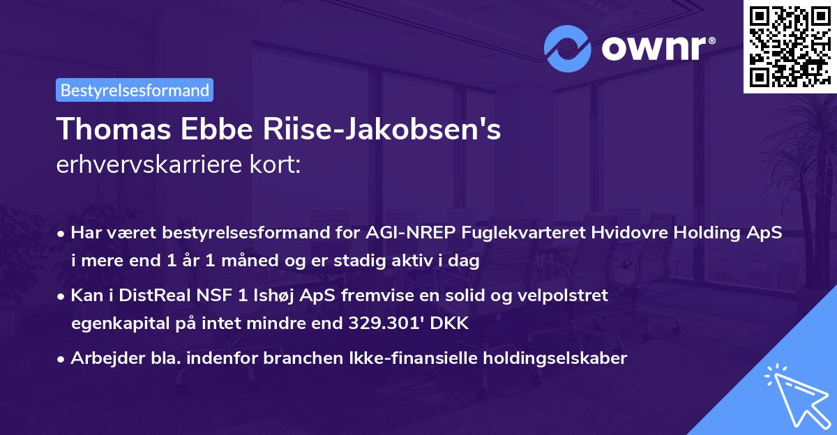 Thomas Ebbe Riise-Jakobsen's erhvervskarriere kort
