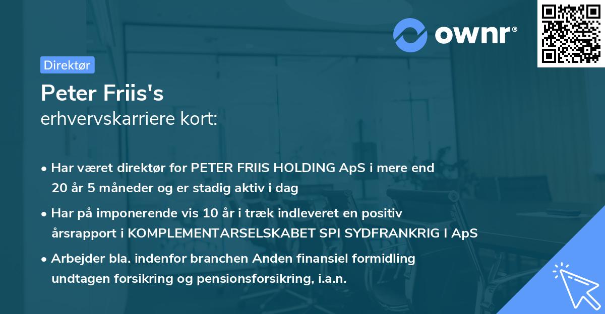 Peter Friis's erhvervskarriere kort