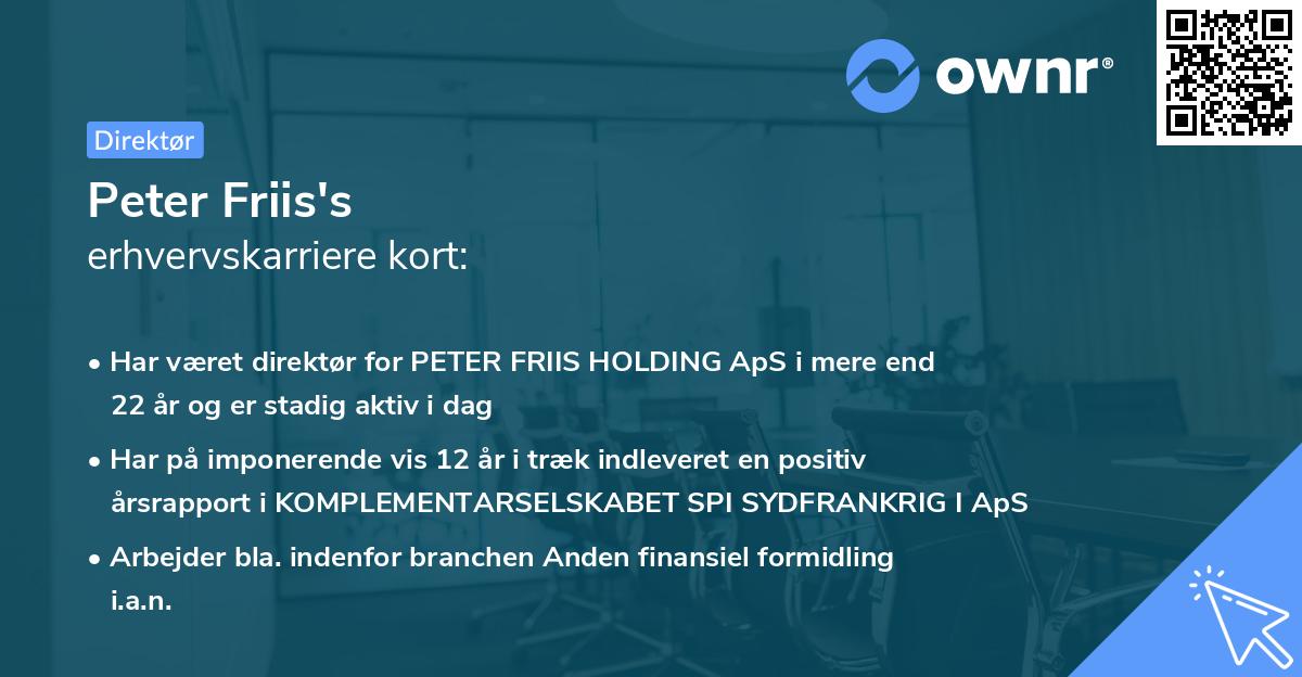 Peter Friis's erhvervskarriere kort