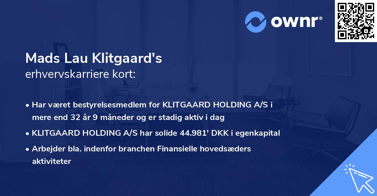 Mads Lau Klitgaard's erhvervskarriere kort
