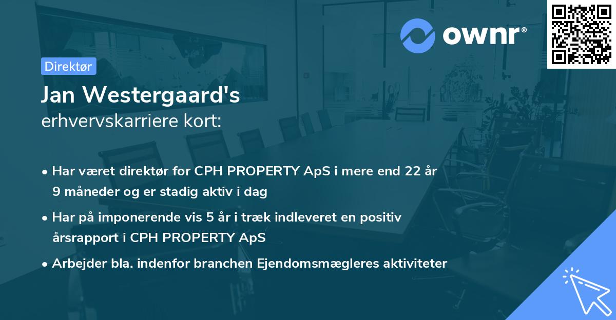 Jan Westergaard's erhvervskarriere kort