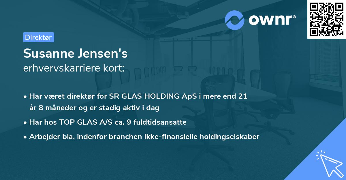 Susanne Jensen's erhvervskarriere kort