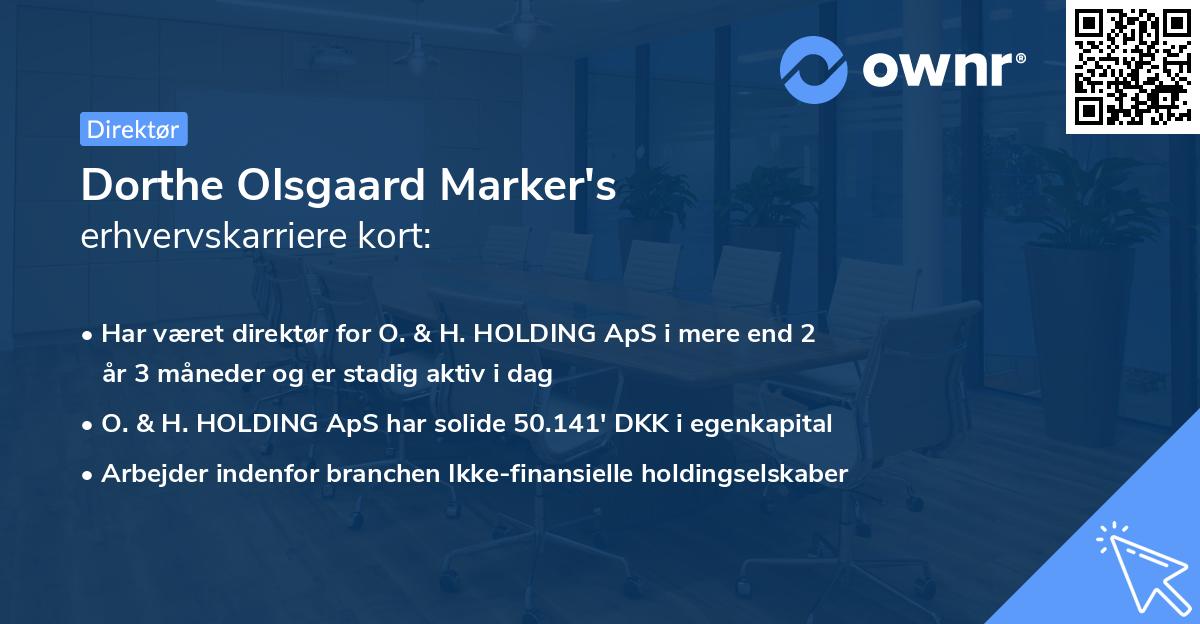 Dorthe Olsgaard Marker's erhvervskarriere kort