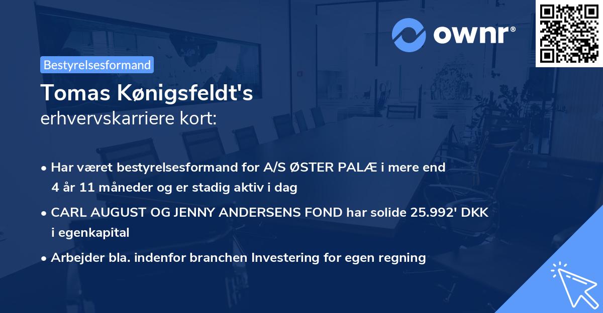 Tomas Kønigsfeldt's erhvervskarriere kort