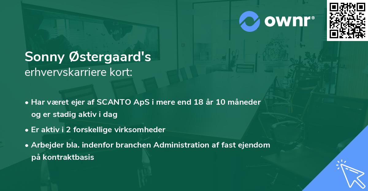 Sonny Østergaard's erhvervskarriere kort