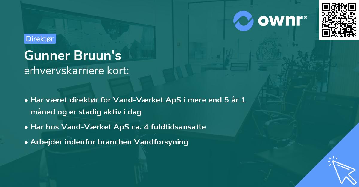 Gunner Bruun's erhvervskarriere kort