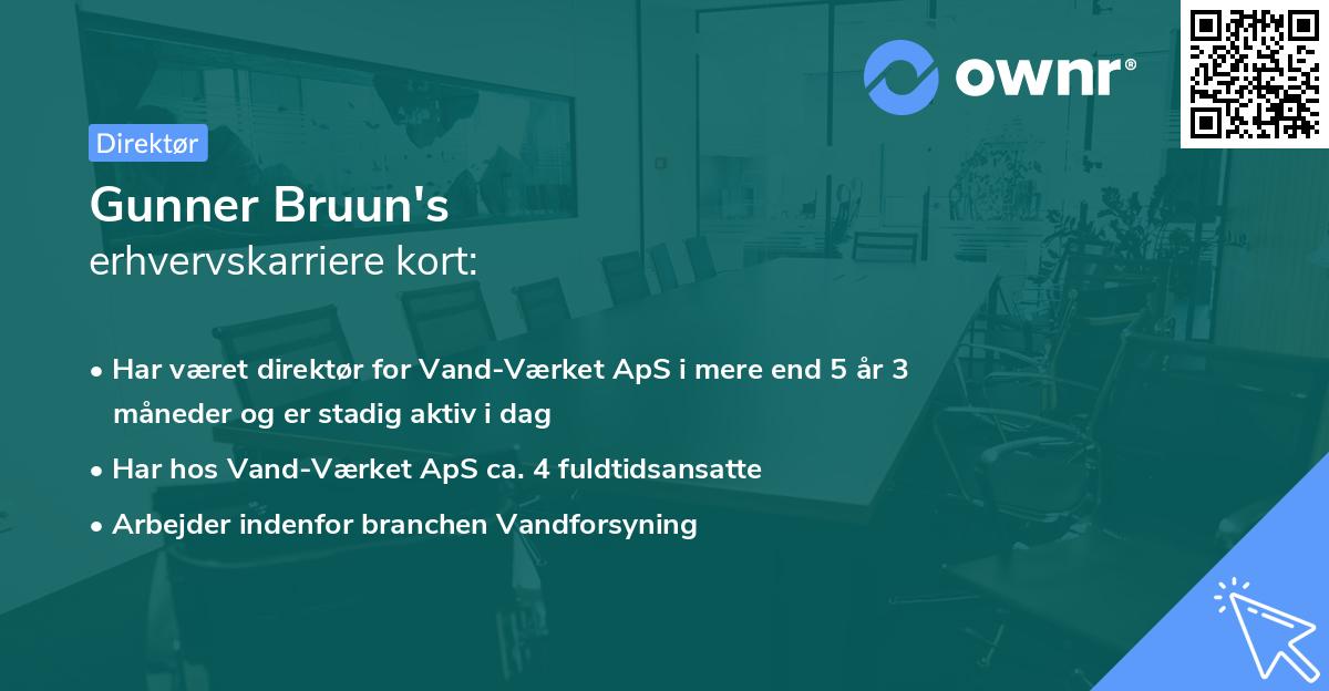 Gunner Bruun's erhvervskarriere kort