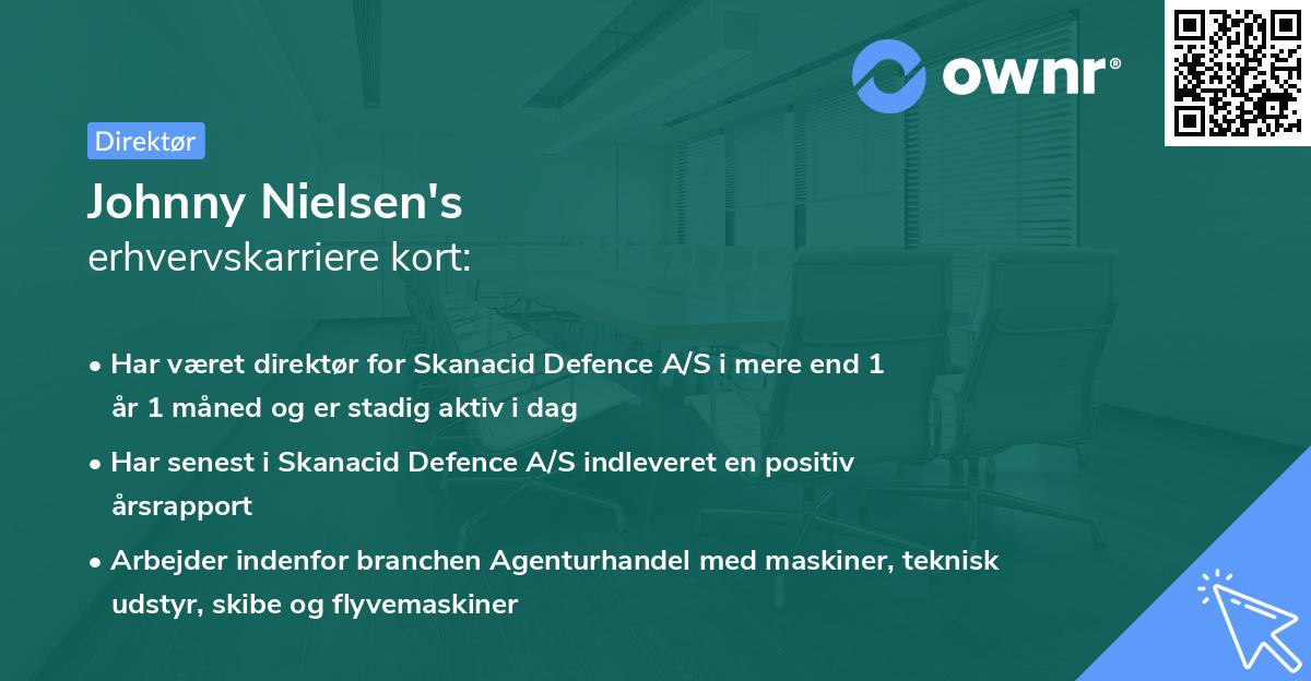 Johnny Nielsen's erhvervskarriere kort