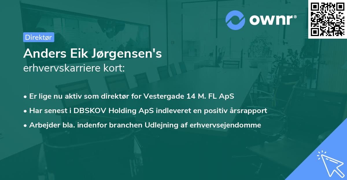 Anders Eik Jørgensen's erhvervskarriere kort