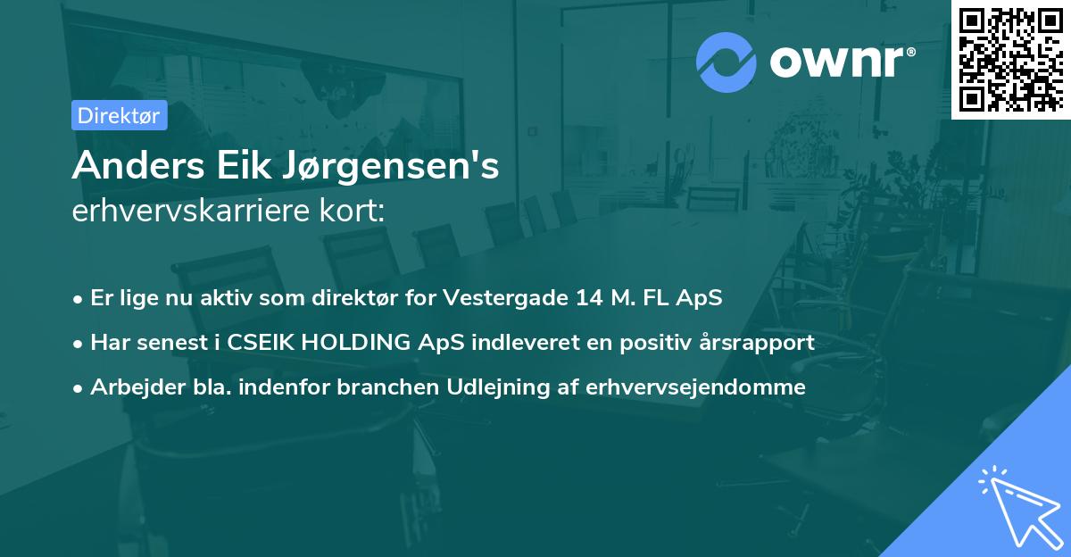 Anders Eik Jørgensen's erhvervskarriere kort