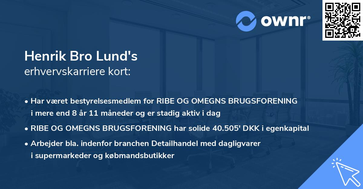 Henrik Bro Lund's erhvervskarriere kort