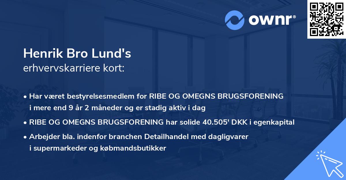 Henrik Bro Lund's erhvervskarriere kort