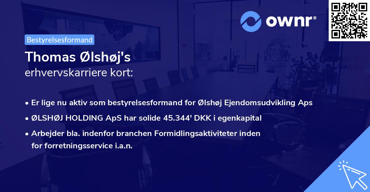 Thomas Ølshøj's erhvervskarriere kort