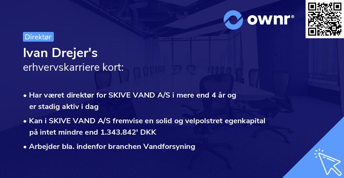 Ivan Drejer's erhvervskarriere kort