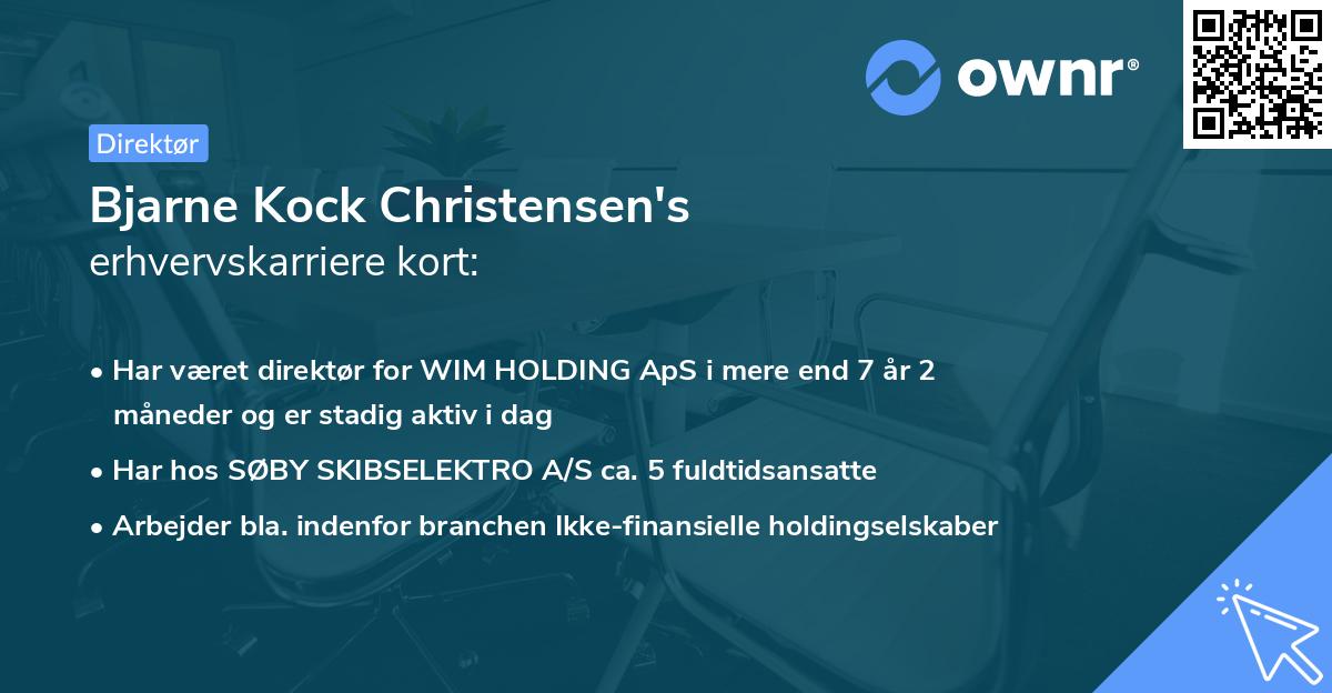 Bjarne Kock Christensen's erhvervskarriere kort