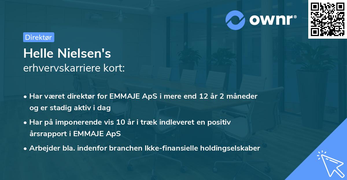 Helle Nielsen's erhvervskarriere kort