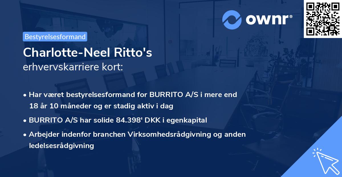 Charlotte-Neel Ritto's erhvervskarriere kort