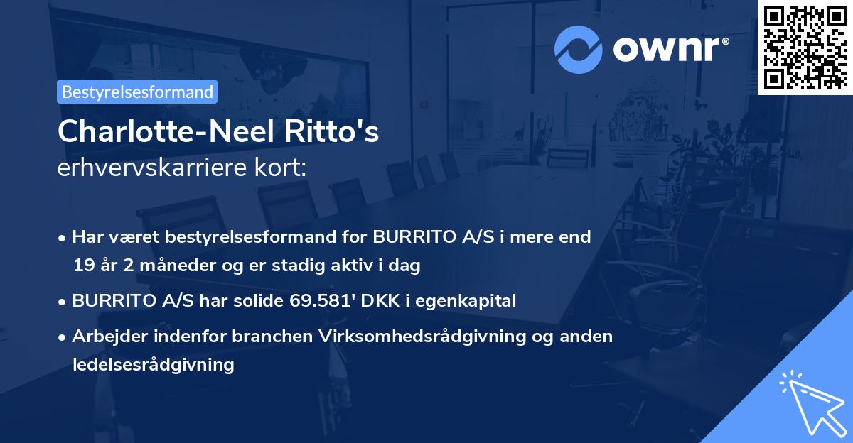 Charlotte-Neel Ritto's erhvervskarriere kort