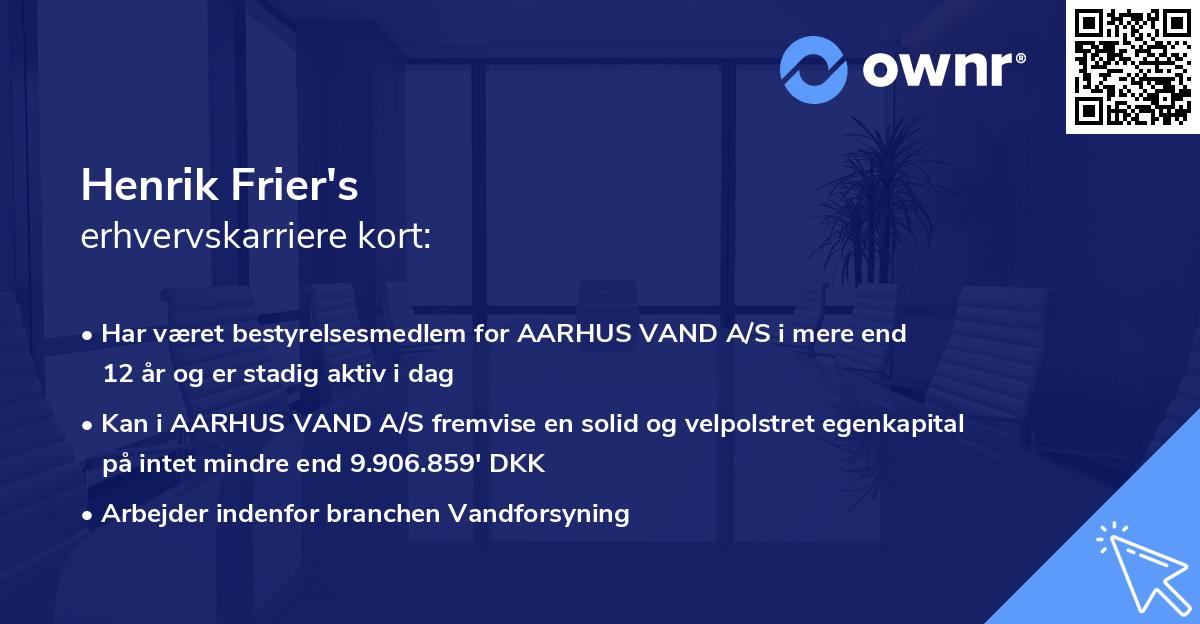 Henrik Frier's erhvervskarriere kort