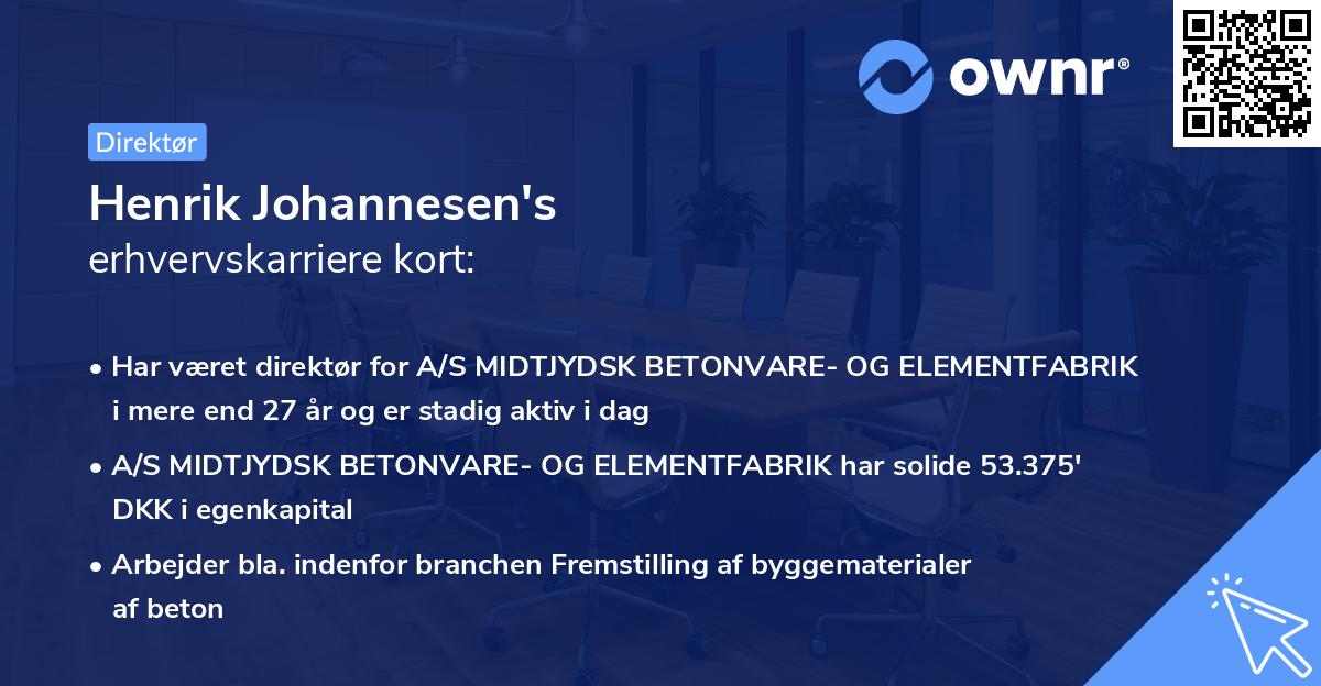 Henrik Johannesen's erhvervskarriere kort