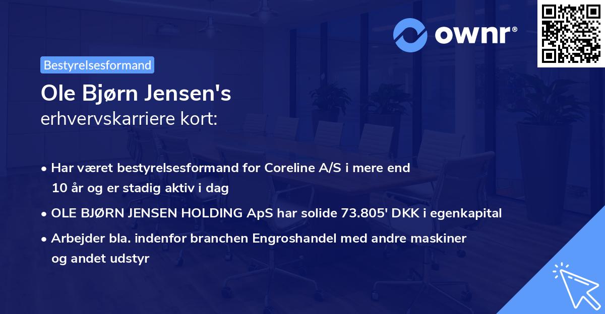 Ole Bjørn Jensen's erhvervskarriere kort