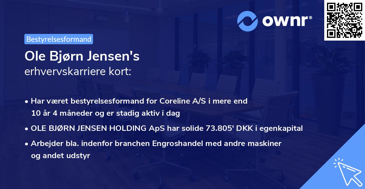 Ole Bjørn Jensen's erhvervskarriere kort