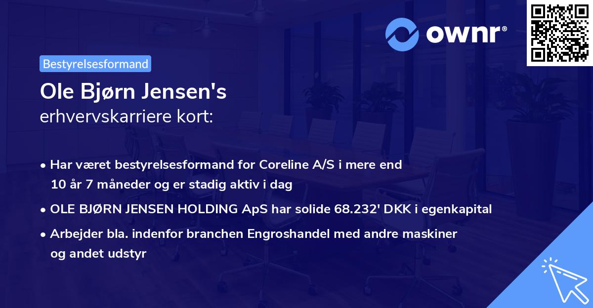 Ole Bjørn Jensen's erhvervskarriere kort