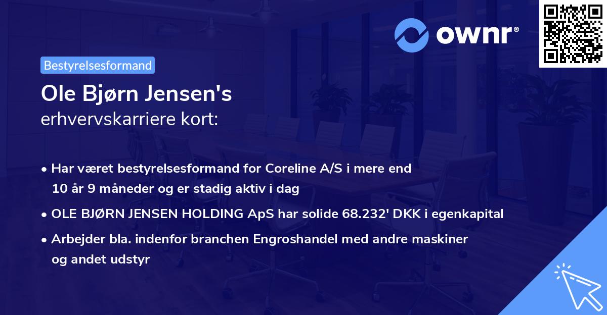 Ole Bjørn Jensen's erhvervskarriere kort