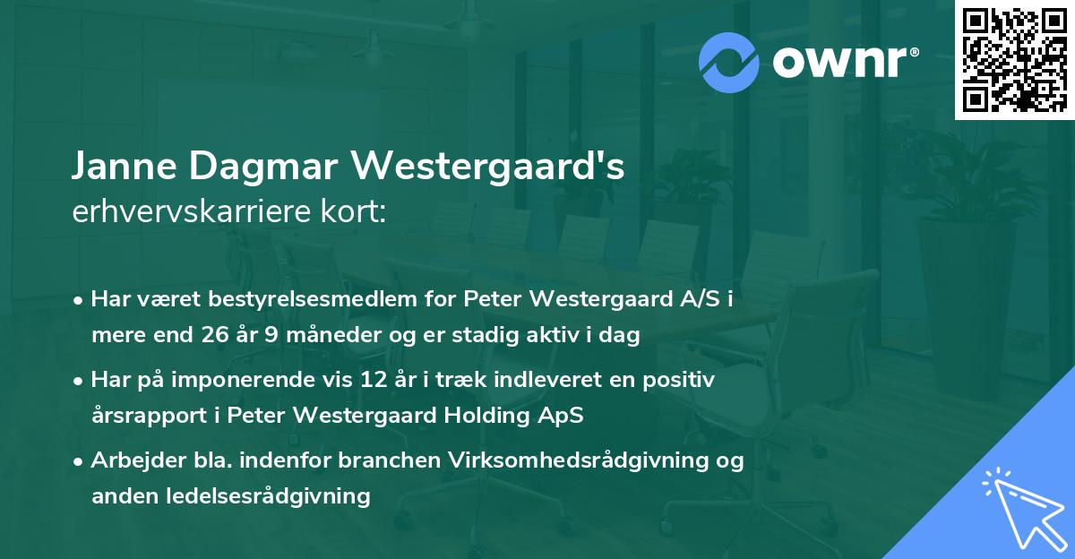 Janne Dagmar Westergaard's erhvervskarriere kort