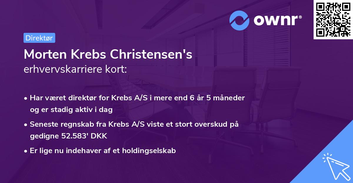 Morten Krebs Christensen's erhvervskarriere kort