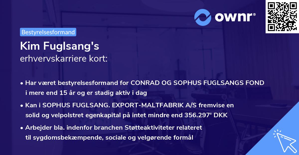 Kim Fuglsang's erhvervskarriere kort