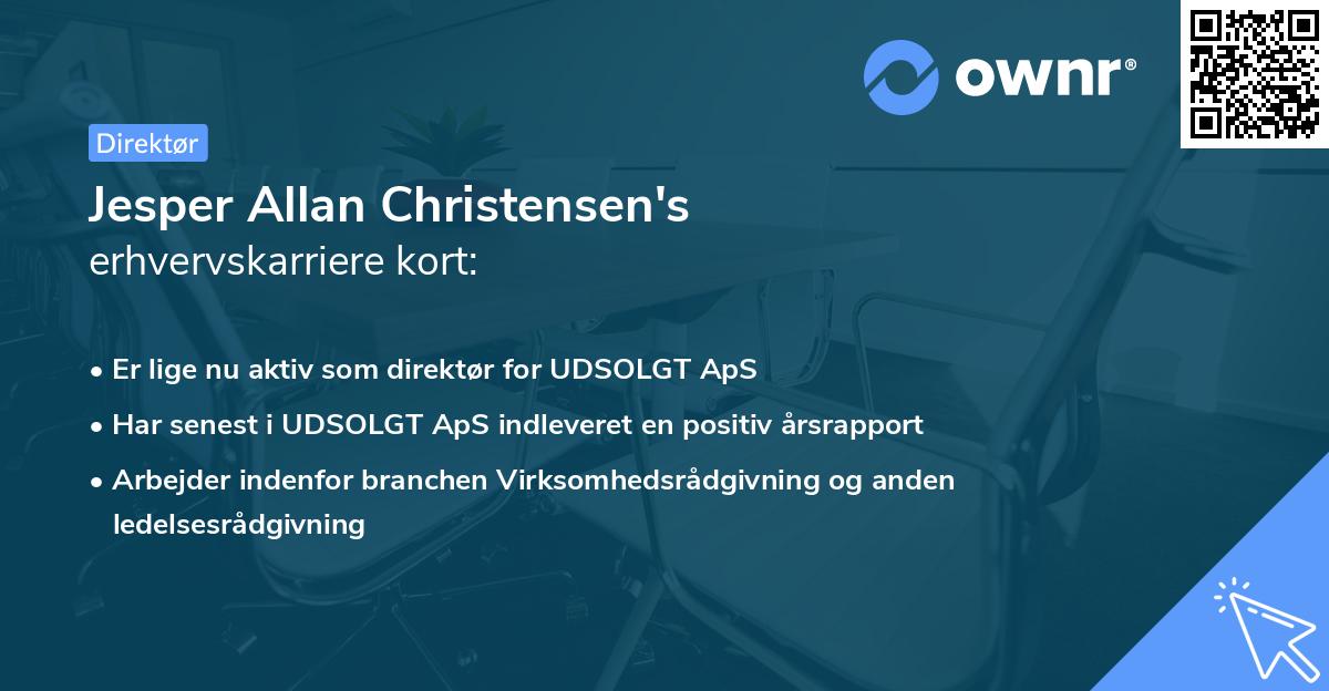 Jesper Allan Christensen's erhvervskarriere kort