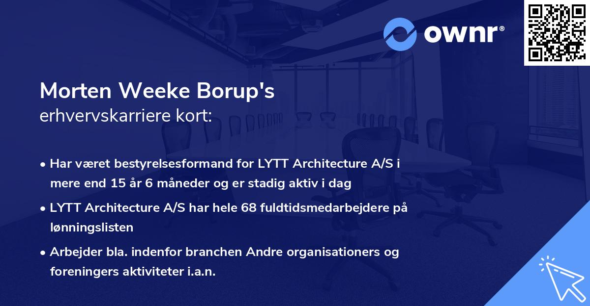 Morten Weeke Borup's erhvervskarriere kort