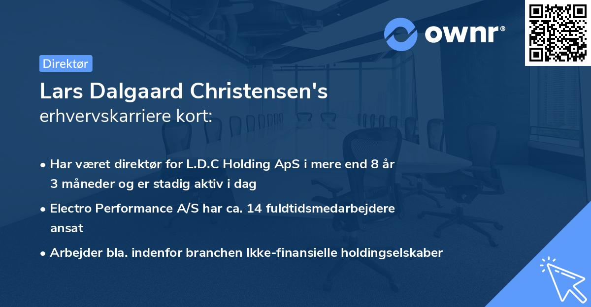 Lars Dalgaard Christensen's erhvervskarriere kort