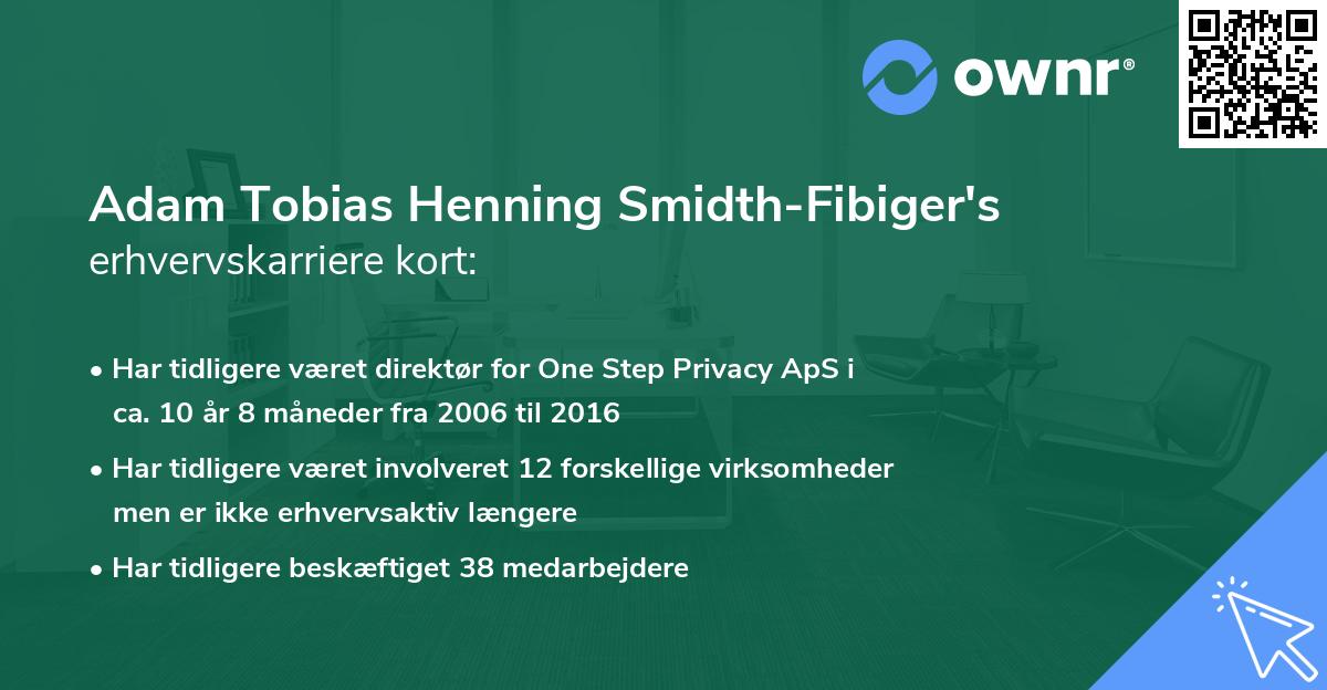 Adam Tobias Henning Smidth-Fibiger's erhvervskarriere kort