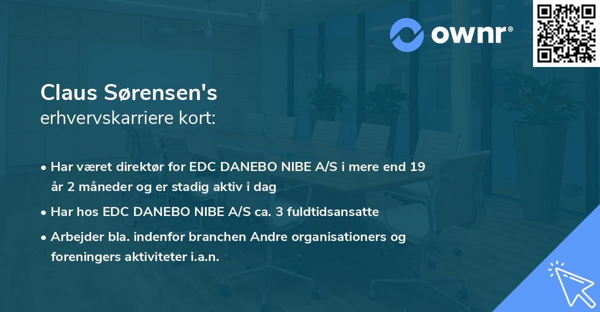 Claus Sørensen's erhvervskarriere kort