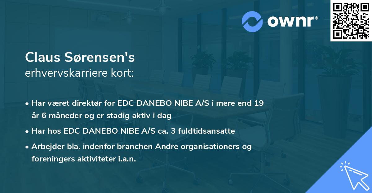 Claus Sørensen's erhvervskarriere kort