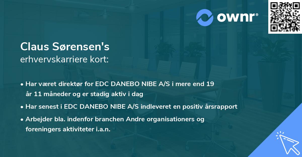 Claus Sørensen's erhvervskarriere kort