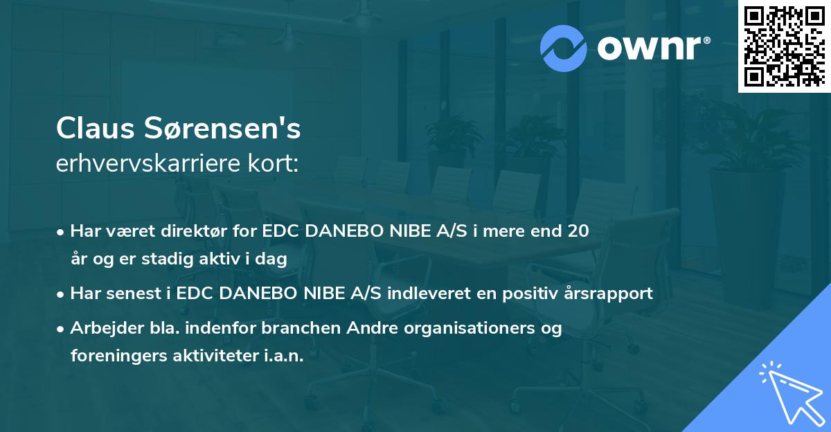 Claus Sørensen's erhvervskarriere kort